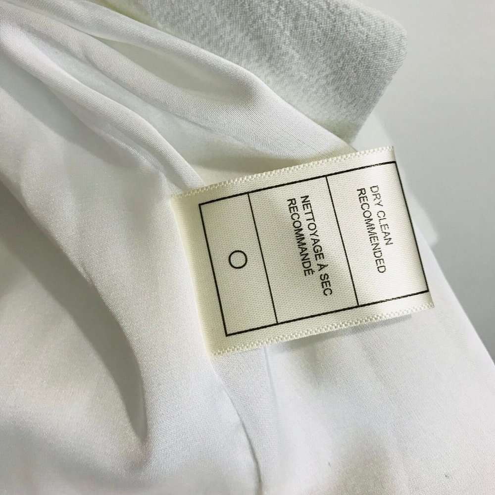 BB Dakota Margo Moto Jacket Blazer Size Medium M White Crepe Faux Leather Patch - Picture 10 of 11